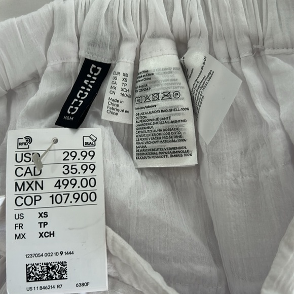 H&M White Tiered Mini Skirt size small NWT  Ruffled Tiers country concert party - Picture 6 of 6